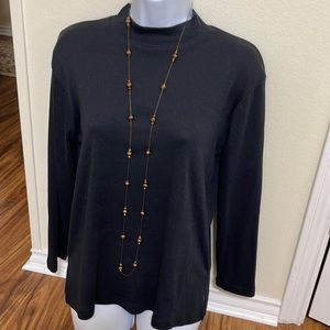 Metallic brown beaded necklace on gold chain